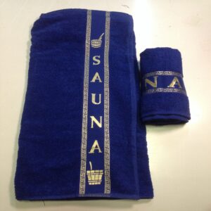Мужской набор для бани (килт, полотенце), синий