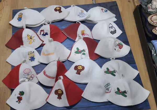 Детские шапки для бани в ассортименте